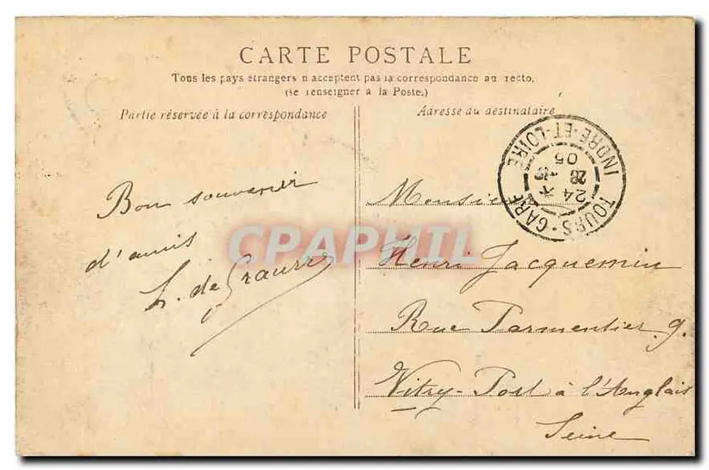 Azay-le-Rideau — Le Château, façade ouest — Edit. L. Duparque, n°2 - Verso