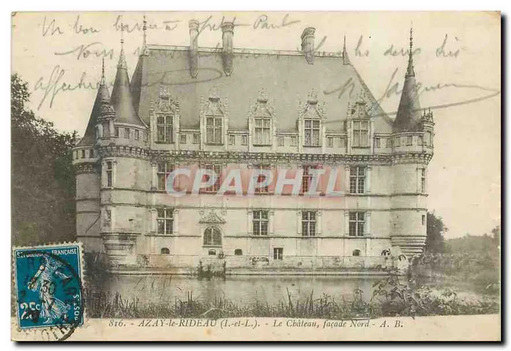 Azay-le-Rideau (Indre-et-Loire) — Das Schloss, Nordfassade — A. B. - Vorderseite