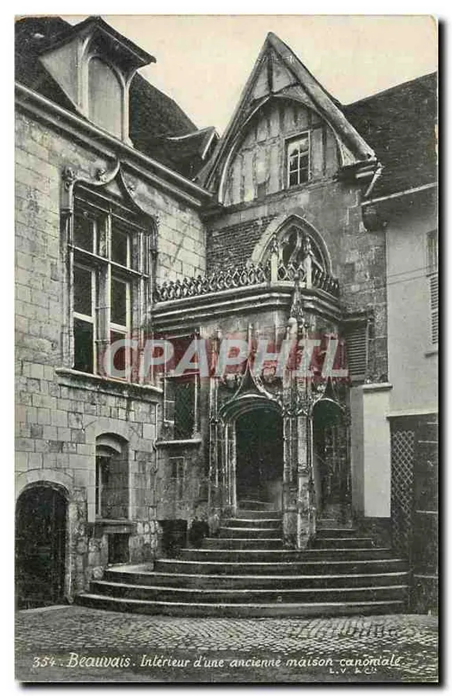 Beauvais — Interior de una antigua casa canónica — L.V. & Cie, n° 354 - Anverso
