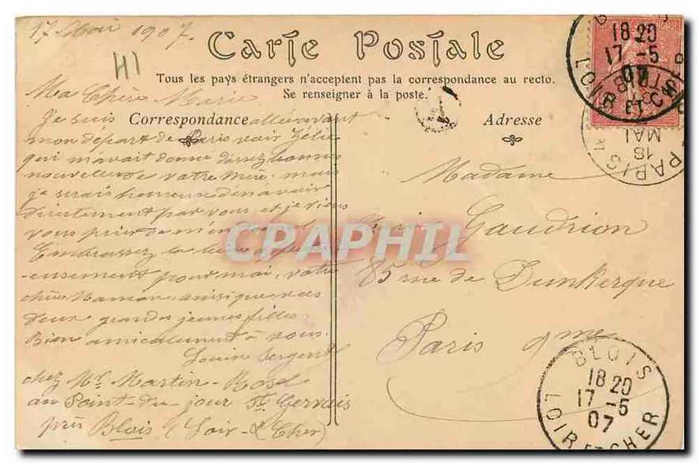 Castelo de BLOIS — A Cour — ND Éd. n°101 - Verso