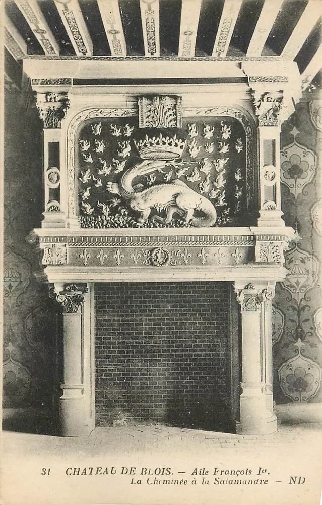 Schloss Blois — Flügel François Ier. Die Salamander-Kamin — ND - Vorderseite