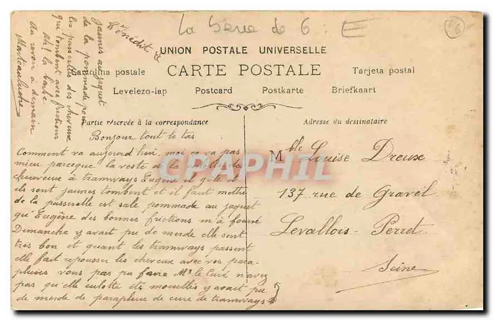 Jeune fille à la fenêtre — avec bouquet de roses — éditeur S. (n° 1383) - Verso
