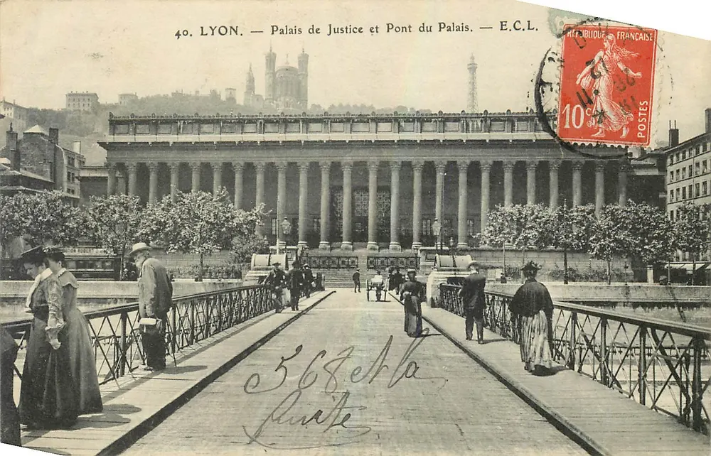 LYON — Palais de Justice et Pont du Palais — E.C.L. - Recto