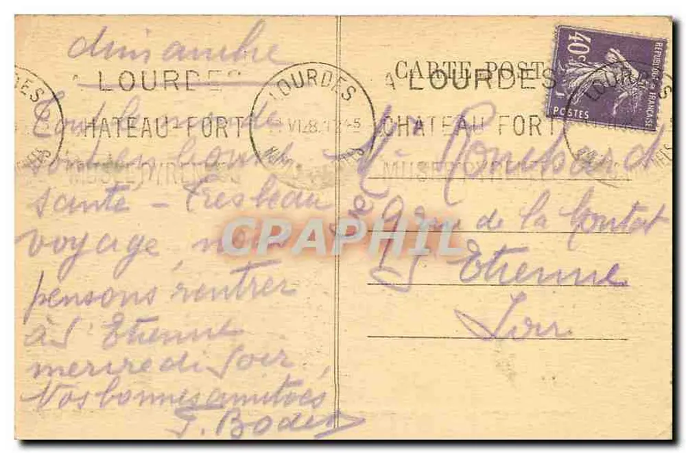 Lourdes — A Gruta — Os Pirineus - Verso