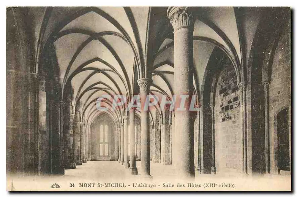 Mont-Saint-Michel - L'Abbaye - Salle des Hôtes (XIIIe siècle) - Recto
