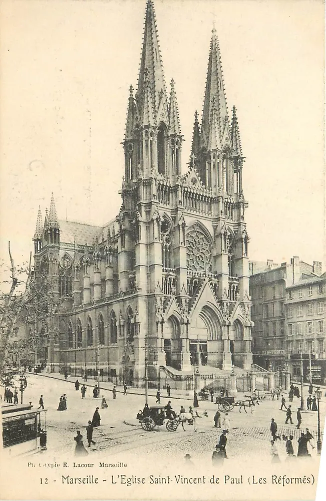 Marseille - Kirche Saint-Vincent-de-Paul (Réformés) — Phototypie E. Lacour Marseille, n°12 - Vorderseite