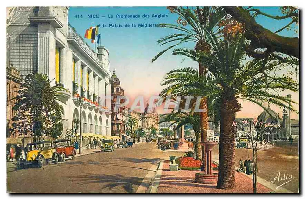 Nice — Ansicht der Promenade des Anglais und des Palais de la Méditerranée — Adia, n°414 - Vorderseite