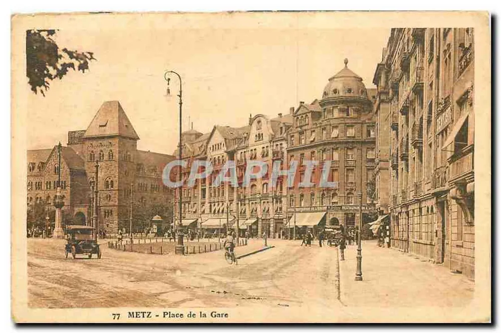 METZ - Praça da Estação — editor Ch. Fischer & Cie, n°77 - Frente