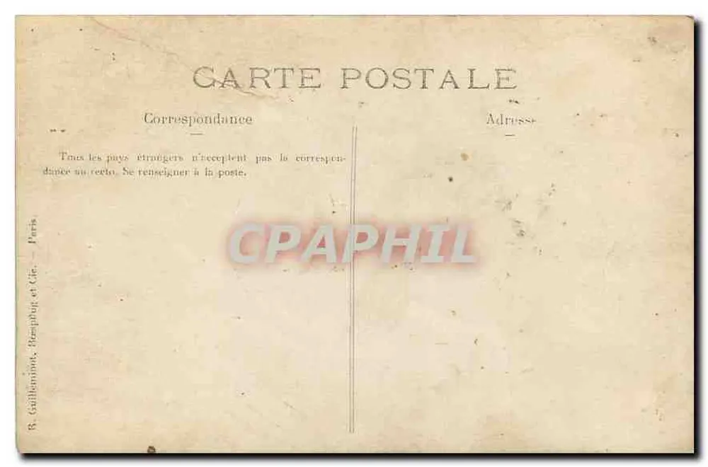 Groupe familial — scène de rue pavée — éditeur R. Guillaume, Brespug et Cie, Paris - Verso