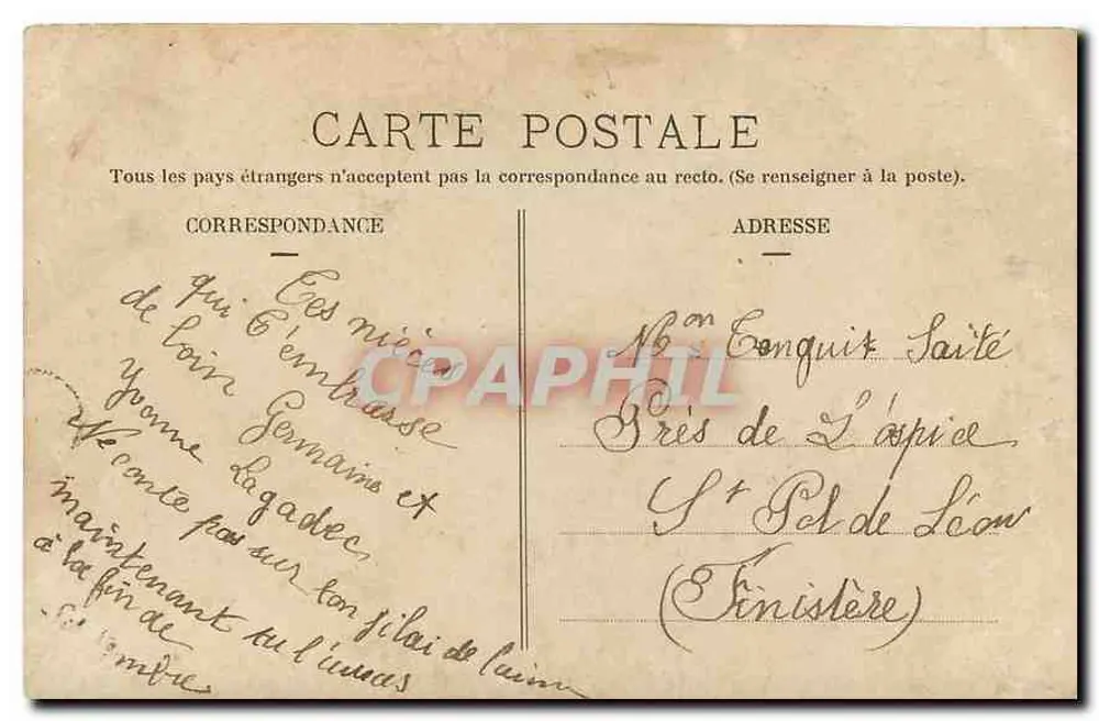 Soldat, Jésus et religieuse — L'Union fait la Force — éditeur 'POSTES' n°1 - Verso