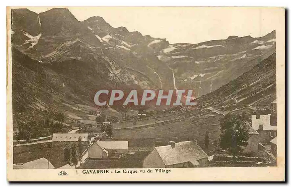 Gavarnie - Le Cirque vu du Village — série 1 — éditeur Alsacienne des Arts Photographiques, Strasbourg - Recto