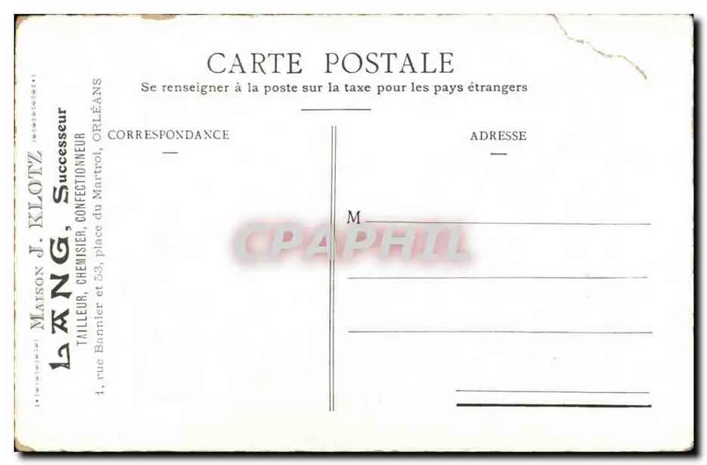 Espieglerie — Jeune fille jouant avec un bébé — Maison J. Klotz, Orléans - Verso