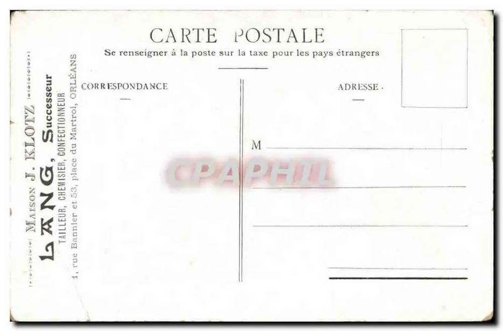 Dans les Roseaux — scène de nature avec enfant — Lang, J. Klotz, Orléans - Verso