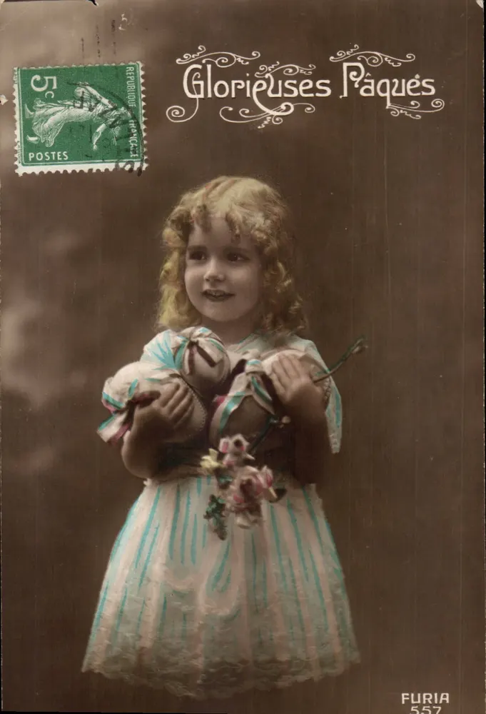 Fille en robe à rayures — Glorieuses Pâques — Furia 557 - Recto