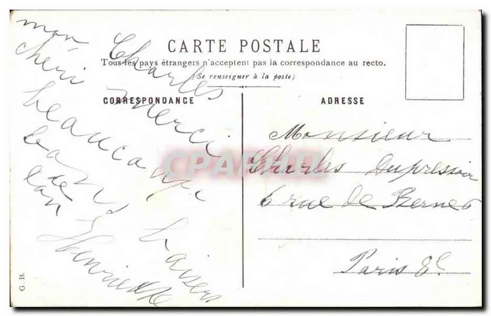 Bouquet de marguerites — Offrande du cœur — éditeur G.B. - Verso