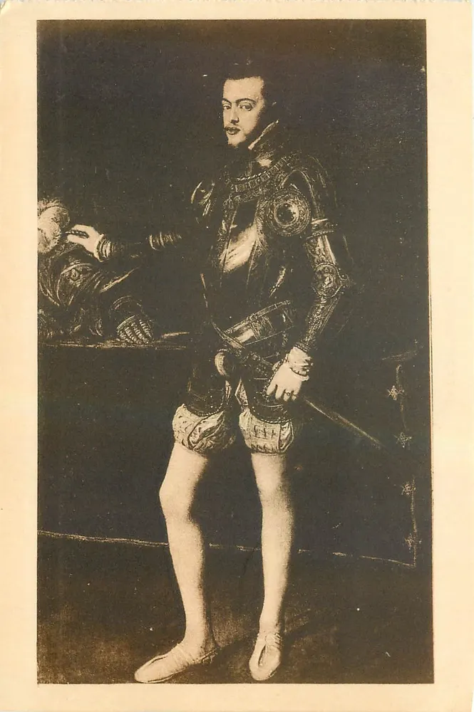 Philippe II — portrait par Tiziano — Phototypie Ilares y Moneo, Madrid - Recto
