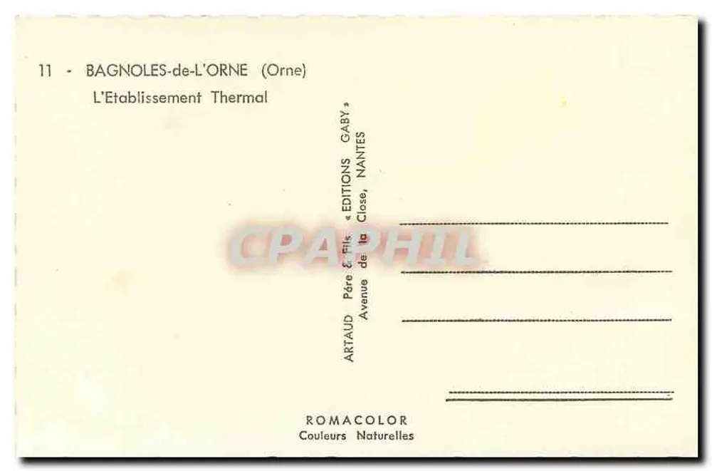 Terme di Bagnoles-de-l'Orne — Istituzione Termale — Edizioni Gaby, Nantes - Verso