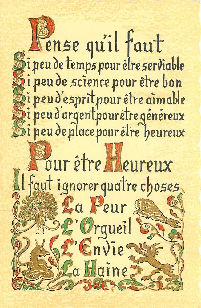 Sabedoria medieval — máximas sobre a vida — Kousssel Rouen P 3 - Frente