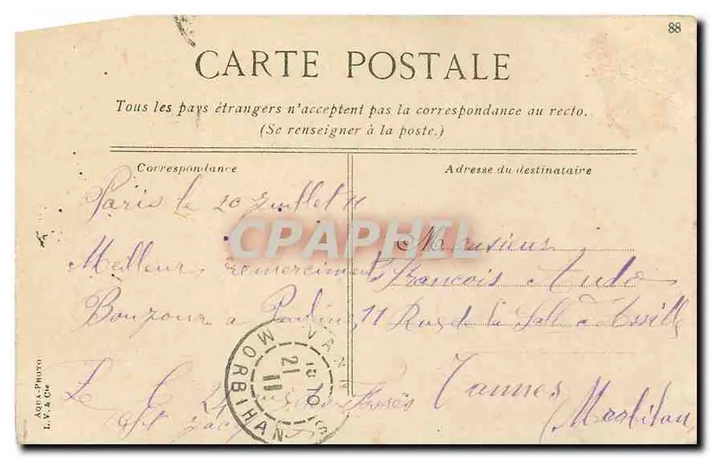 Paris — L'École de Droit — éditeur L.V.Y. & Co. - Verso