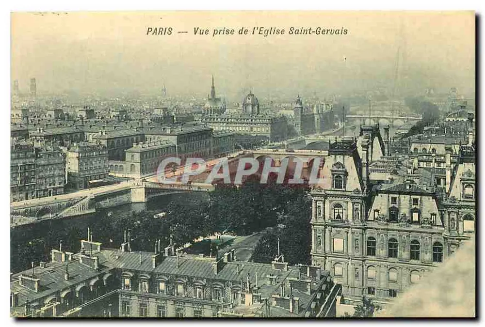 Paris — Vue prise de l'Église Saint-Gervais - Recto