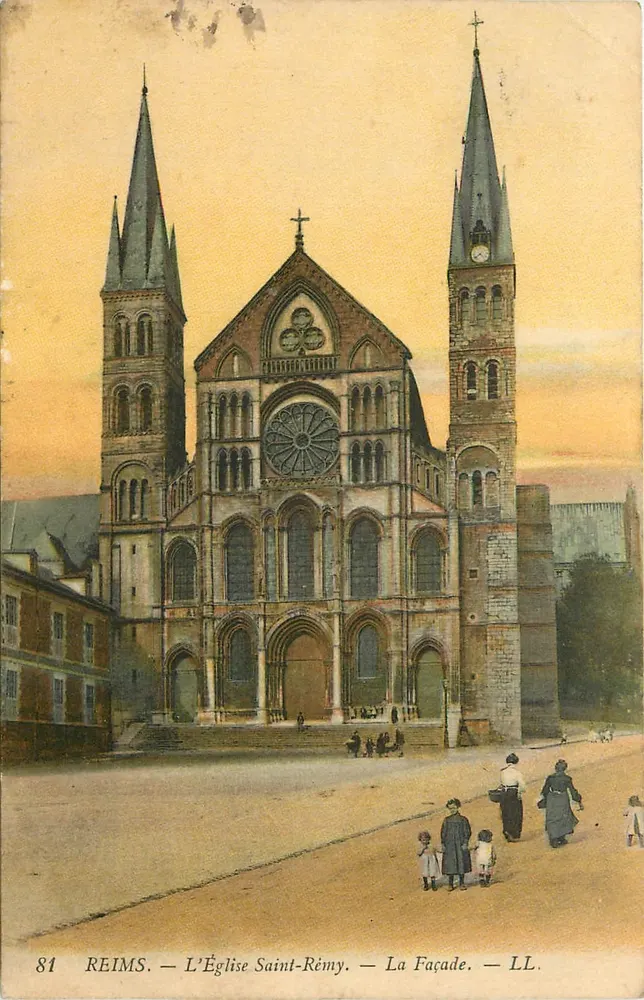 Reims — L'Église Saint-Rémy — La Façade — LL. — N° 81 - Recto