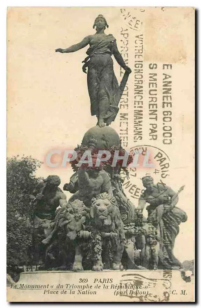 Monument des Sieges der Republik — Place de la Nation — Paris — Verlag C. M. n° 369 - Vorderseite