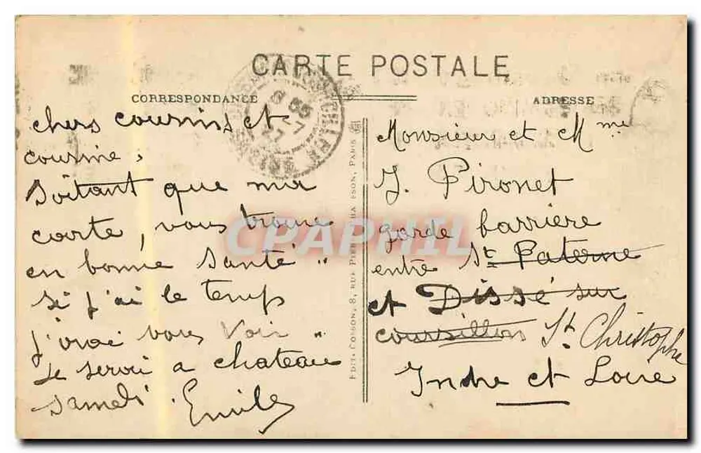 Monument des Sieges der Republik — Place de la Nation — Paris — Verlag C. M. n° 369 - Rückseite