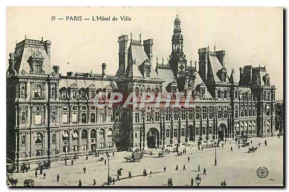Parigi — L'Hôtel de Ville — Cartolina d'epoca n°15 - Recto