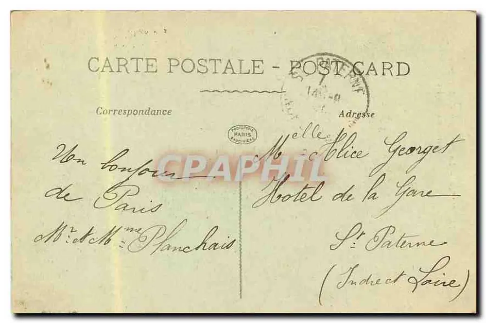 Paris — A Basílica do Sagrado Coração — editor anônimo, número de série não visível - Verso