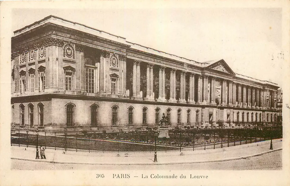 PARIS — A Colunata do Louvre — Editor não identificado, n° de série 305 - Frente