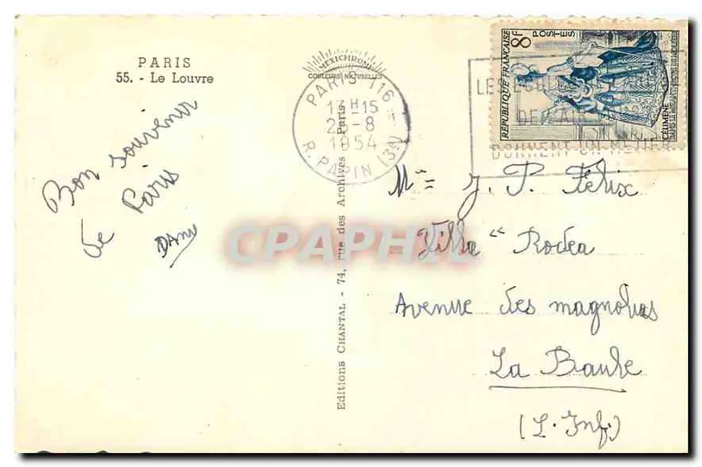 O Louvre — Jardim das Tuileries — Edições Chantal - Verso