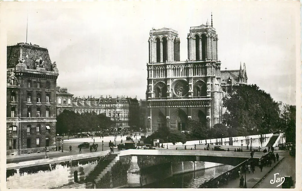 Paris - Notre-Dame und der kleine Arm der Seine am Pont Double — Éditions d'Art Jan - Vorderseite