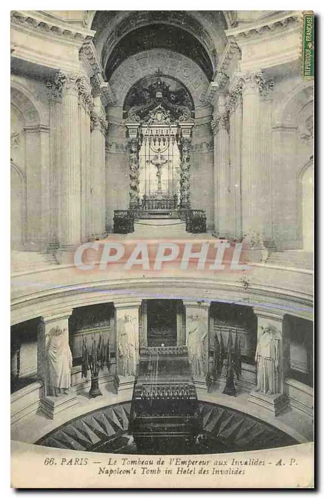 Paris — Le Tombeau de l'Empereur aux Invalides — A. P. République Française - Recto