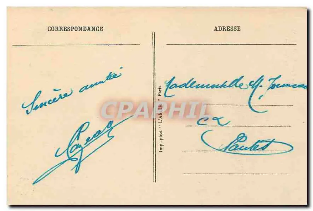 Paris - O Panteão — Bilhete postal antigo n°108, editor L'Abbé, Paris - Verso