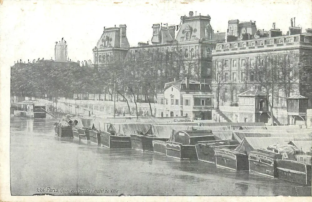 Paris. Quai und Hafen des Rathauses — Verlag nicht sichtbar, Seriennummer 226 - Vorderseite