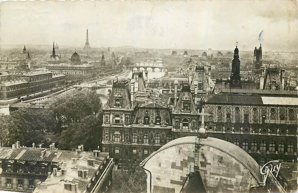 Paris et ses merveilles — Perspective des sept ports — Éditions de l'Art GUY, n°366 - Recto