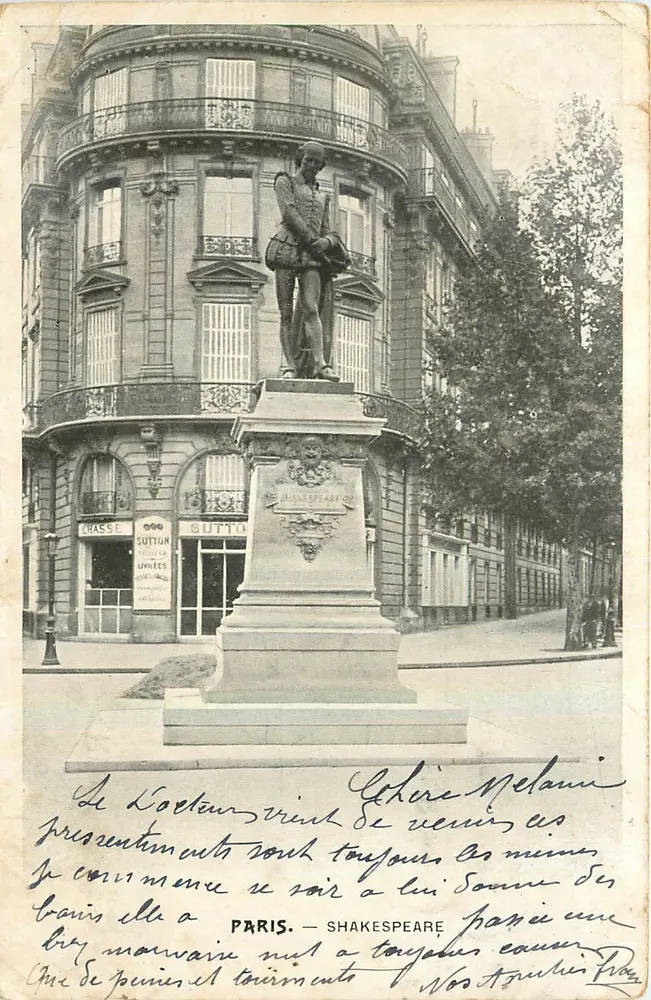 Estátua de Shakespeare em Paris — editor Sutto - Frente