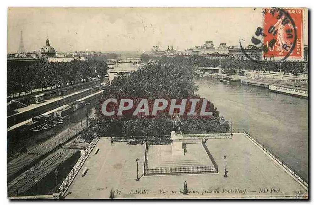 Paris — Blick auf die Seine, vom Pont-Neuf aus — ND Phot. - Vorderseite