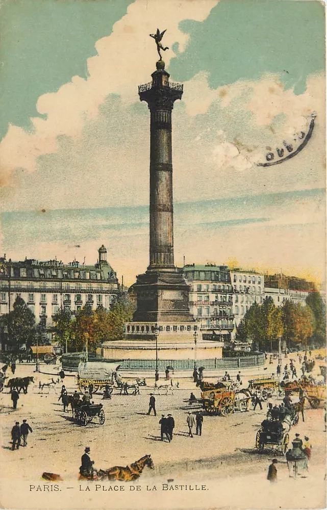 Paris — A Praça da Bastilha — Editor não identificado, número de série não visível - Frente