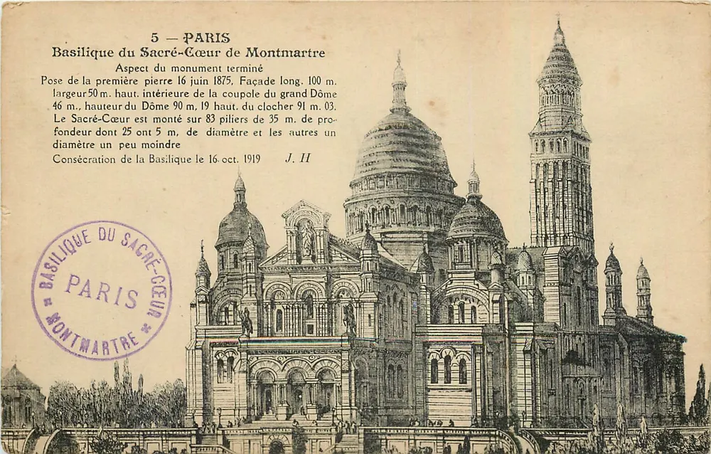 Paris — Basilique du Sacré-Cœur de Montmartre — J. H. - Recto