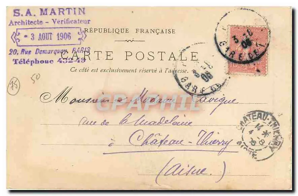 Tour Saint-Jacques — Paris — J. L. Edit, Paris, N° 118 - Verso
