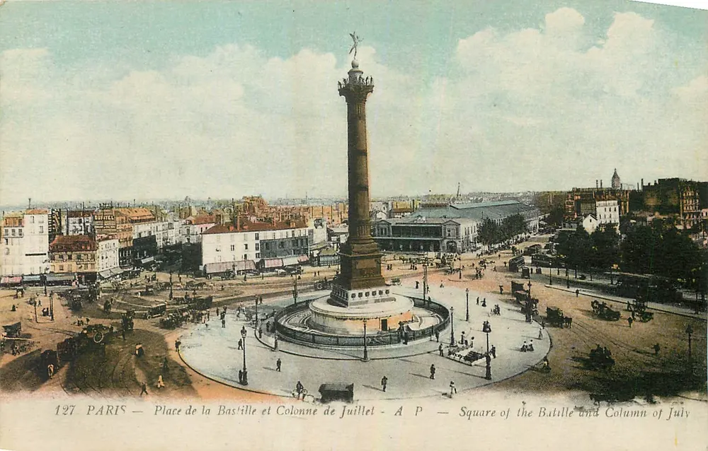 Paris — Place de la Bastille und Säule vom 14. Juli — A P - Vorderseite