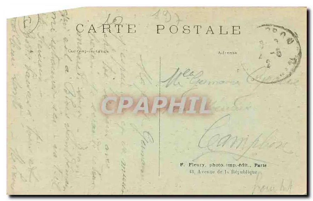 Paris (XIXe arrt) — Les Buttes-Chaumont (Artistique) — Le Belvédère, le Lac et le Pont Suspendu - Verso
