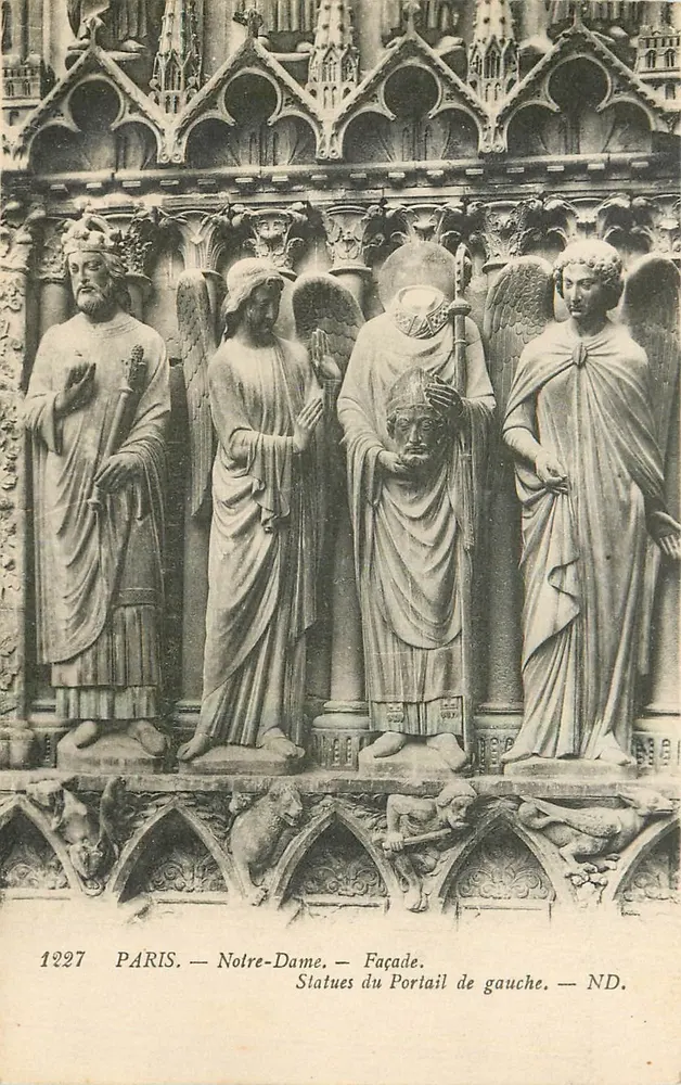 Paris — Notre-Dame — Façade gauche — Statues du portail — ND. - Recto