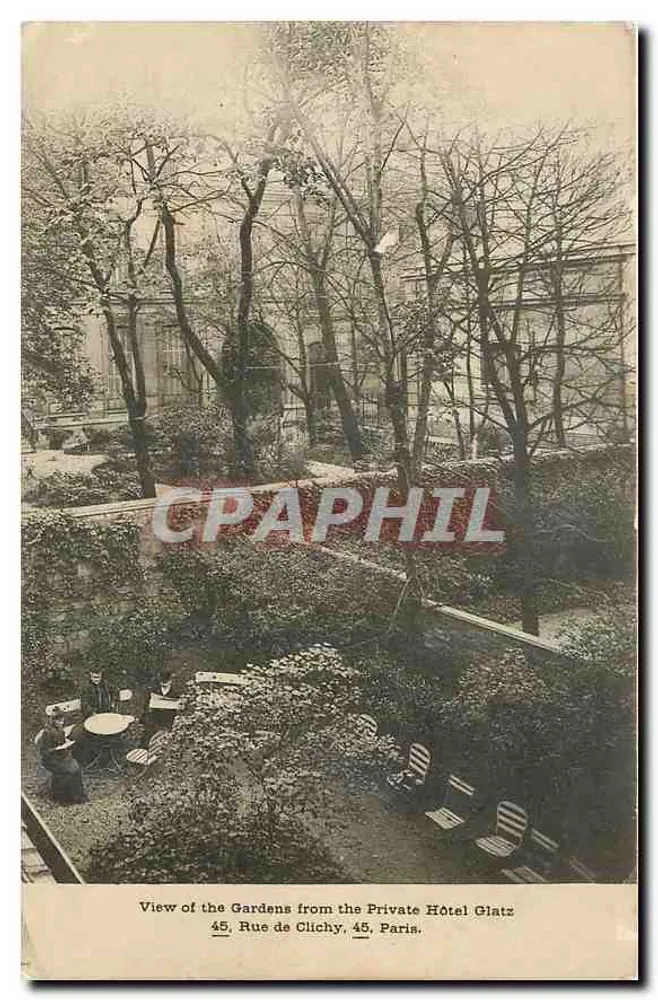 Jardim do Hotel Glatz — 45, Rue de Clichy, Paris — editor não visível - Frente