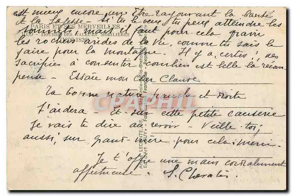 Börsengebäude in Paris — Verlag Guy - Rückseite