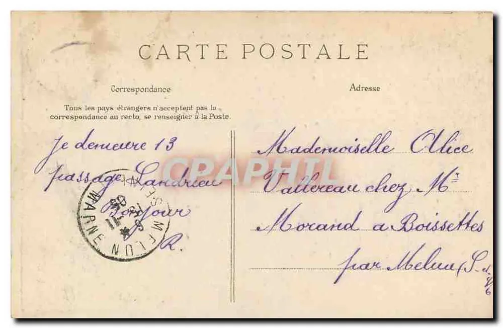 Paris — Estação dos Inválidos — E. L. D. n°915 - Verso
