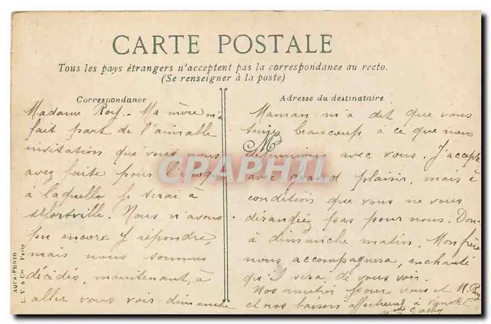 Paris - Bois de Boulogne, La Cascade — editor A. V. & Cie, Paris - Verso