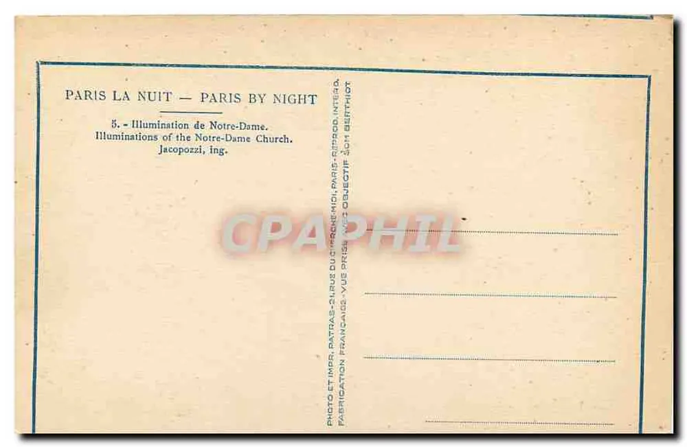 Notre-Dame de Paris — Iluminações da catedral — Patras - Verso