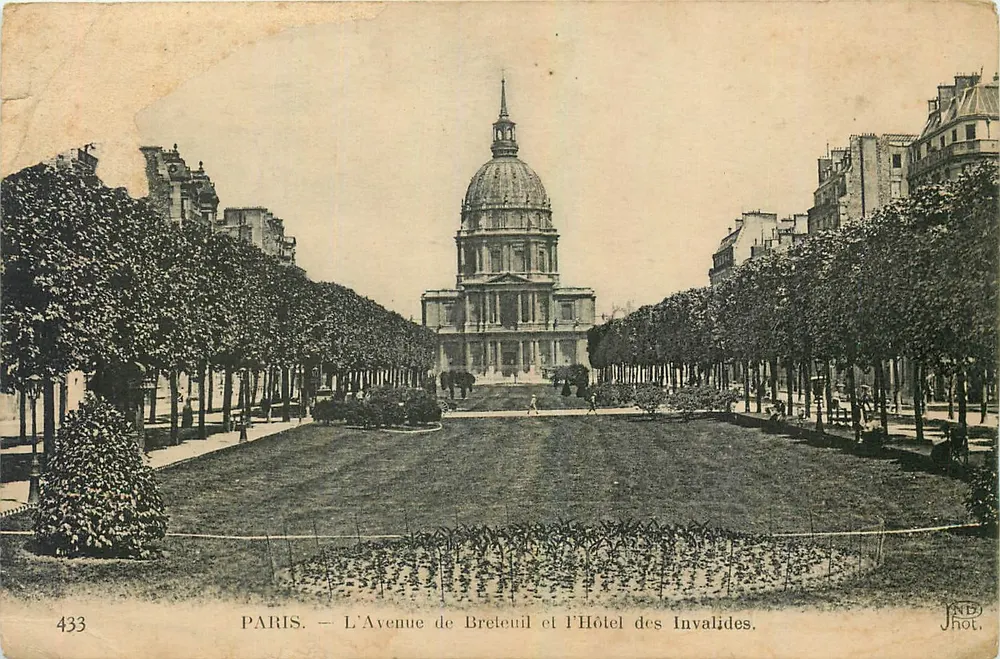 PARIS — Die Avenue de Breteuil und das Hôtel des Invalides — JNDJ Phot. n°433 - Vorderseite